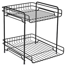 efactory Judy N 雙層廁所浴室層架 廚房水槽下櫃層架, 1個, 黑色