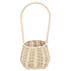 Garden in the City 藤編塑膠花籃 福袋型 PA003M, 1個, 象牙白