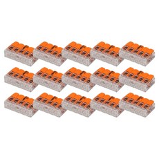 WAGO 旺科 單芯線與絞線兩用 高容量32A 槓桿式推入型連接器 5p Simple 橘色 0.2~4mm 兼容, 15個