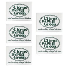 Yarna 柑橘字母復古設計棉質標籤, 綠色, 5個