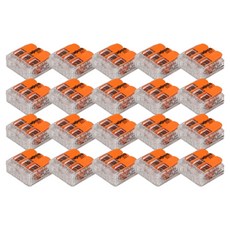 WAGO 旺科 單線連線兼用高容量32A拉桿型推入式接頭 3入 簡單 橘色 0.2~4mm替換, 20個