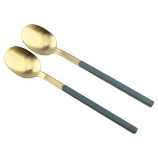 Bogen Armand金色餐具湯匙, 2個, 橄欖綠