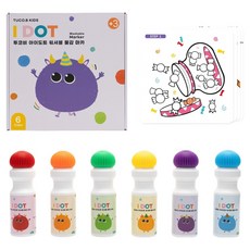 투코비 아이도트 워셔블 물감 마카, 1세트, 6색