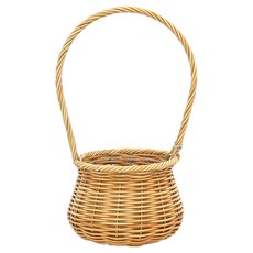 Garden in the City 仿藤塑膠花籃 線條福袋型 SS PA6025, 1個, 雙色米色