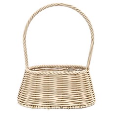 도시정원 라탄 플라스틱 꽃바구니 사다리꼴 타원형 PA211S, 아이보리, 1개