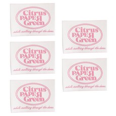 Yarna 柑橘文字復古設計棉質標籤, 粉紅色, 5個