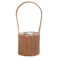 Garden in the City 仿藤塑膠NA圓筒形花籃 PA18L, 1個, 棕色