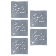 yarna 모멘토 레터링 빈티지 디자인 정사각 면 라벨, 다크그레이, 5개
