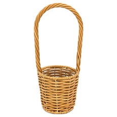 도시정원 라탄 플라스틱 미니 꽃바구니 C, 투톤베이지, 1개