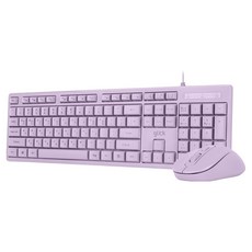 지클릭커 오피스프로 유선 슬림 키보드 + 블루투스 무선 마우스 세트, OPS10, 퍼플, 일반형