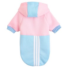 寵物撞色衛衣, 天藍色 + 粉色, 1個