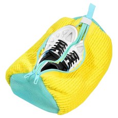 Malltoday 一次可洗一雙 大型運動鞋洗衣袋, 01 雙倍黃, 1個