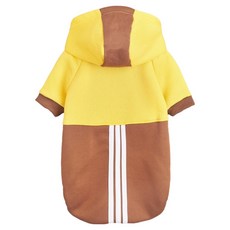 寵物撞色衛衣, 咖啡色 + 黃色, 1個