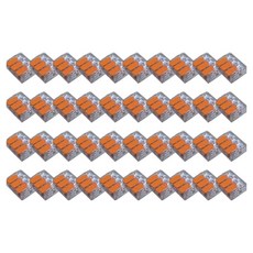 單芯 / 絞線 兩用 32A 槓桿式 大容量 3P Simple 推入式連接器 橘色 兼容0.2~4mm, 40個