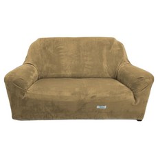 Osun 厚棉絨溫暖柔順 一體成型防蹣彈性沙發套 2人座, 1件, 棕色