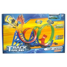 PLAYFUL TOYS 頑玩具 迴力軌道車組, 1套, 紅色 + 藍色 + 綠色