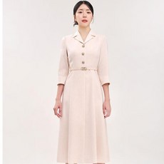 미니멈 여성용 심플 플레어 카라 원피스