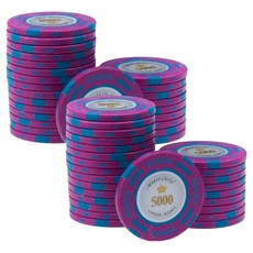 Dasadotcom 國際標準蒙地卡羅遊戲籌碼 面額5000 50入, 1個, 混合色