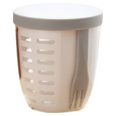 LIVING STUDIO 水果便當杯 + 叉子, 1套, 白色