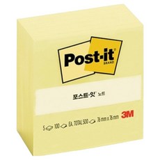 3M Post-it 利貼 3M便利貼 654 76*76mm, 黃色的, 500張, 1個
