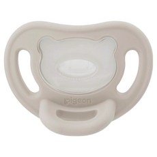 pigeon 貝親 全矽膠安撫奶嘴 L, 6~18個月, 燕麥灰, 1個