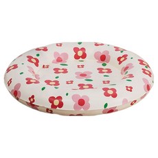 레드퍼피 반려동물 안녕 토끼야 쿨매트, 원형 플라워, 1개