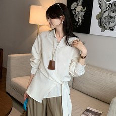 LUNA GIRL 女款 Senten 不對稱襯衫 L25FST072409