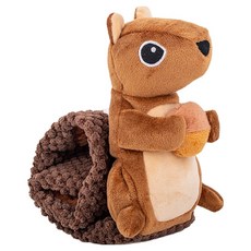 soonZAM 狗狗零食藏食功能松鼠絨毛玩具, 1個, 棕色