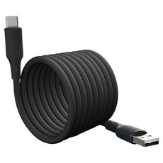 Kinyo USB-A-Type-C磁吸充電傳輸線 USB-C916, 2m, 1個, 黑色