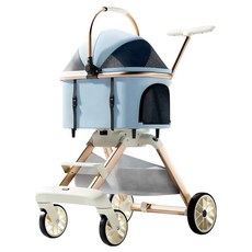 3baby 三個寶 可分離轉把寵物車, 1個, 天藍色
