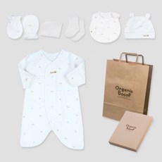 Organic Boom 新生兒用馬年四季嬰兒連身衣+帽子+圍兜+手套+襪子+手帕+購物袋+盒子組