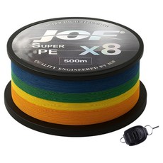 JOF SUPER PE X8 編織釣魚線 500m+Royal Fish 線夾, 1套, 彩色