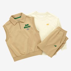 New Balance Kids Sneakers 兒童半拉鍊背心 + 下身 + 內搭T恤套裝