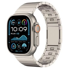 BUILTIN Apple Watch 金屬磁吸 Ultra 鍊式錶帶, 1個, 原色鈦金屬
