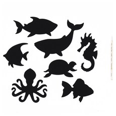 민화샵 필름 스크래치페이퍼 해양 생물 만들기 세트 S250022A, 20세트, 혼합색상