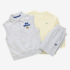 뉴발란스키즈 Sneakers 아동용 반집업 조끼 + 하의 + 이너티 세트