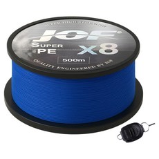 JOF SUPER PE X8 編織釣魚線 500m+Royal Fish 線夾, 1套, 海洋藍