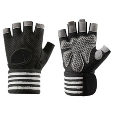 健身啞鈴運動雙手手套組 BRP970, 1套, 黑色