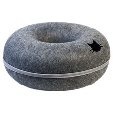 Pets Family 毛氈寵物床甜甜圈隧道, 1個, 灰色
