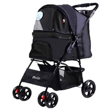 Bello Pets 寵物推車 四輪 附遮雨罩, 藍色, 1個