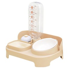 Pets Famliy 寵物陶瓷餐具附自動飲水器 500ml WO013, 1個, 米色