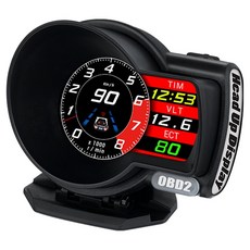 FLYone F8 液晶儀錶 OBD2 + GPS 雙系統 多功能HUD抬頭顯示器, 1個, 黑色