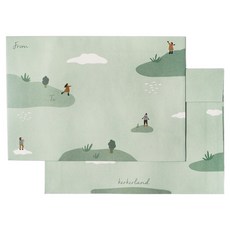 KerKerland 插畫信封袋, 6個裝, 綠岸
