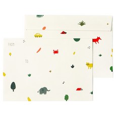 KerKerland 插畫信封袋, 6個裝, 動物園