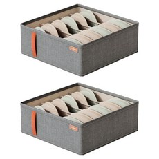 EDISH 內衣收納盒 6格, 2個, 灰色