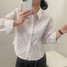 unheve 女款純色修身基本款襯衫
