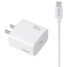 Kinyo 20W 氮化鎵單孔充電組 APDCB-001W, 白色, 1個