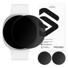 SPACE SHIELD Galaxy Watch 兼容 Armor Flex 9H Privacy 防窺全覆蓋鋼化玻璃保護貼 3入組, 1套, 透明