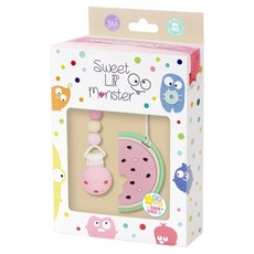 Sweet Lil' Monster 怪獸寶貝 馬卡龍咬咬珠固齒器/奶嘴鍊, 夏日西瓜, 1個