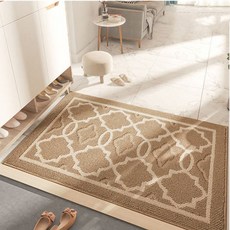 AFAMIC 艾法 刮泥吸水玄關腳踏墊/丙綸圈絨提花地墊, 尤加卡其, 1個